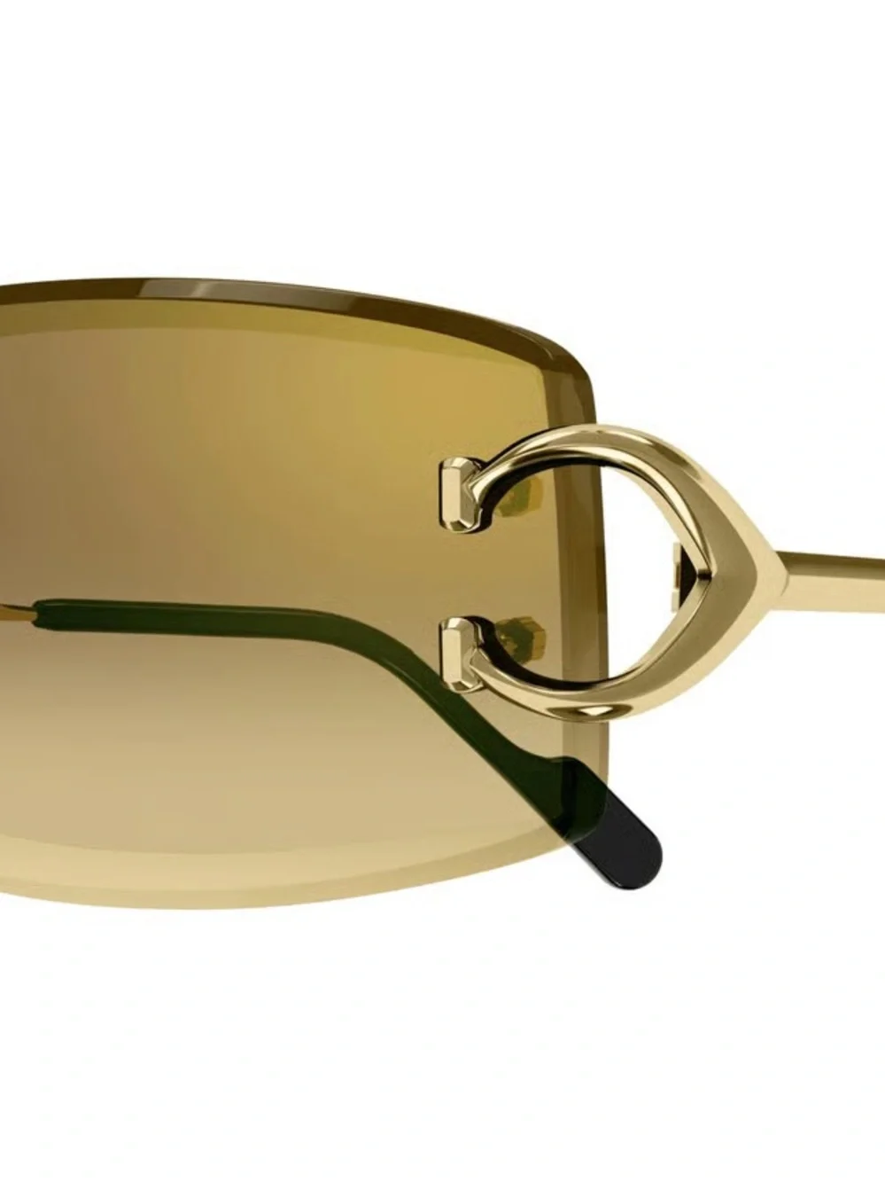 Cartier Rimless Sunglasses in Gold with Brown Tinted Lenses